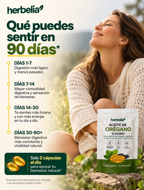 Cápsulas Herbelia - Cápsulas de orégano de drenaje linfático